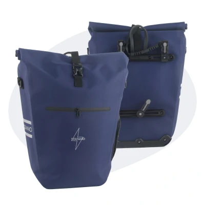 Afbeelding van Voltano Luxe E bike Fietstas 28L Marine Blauw Pakaftas Met Laptop vak