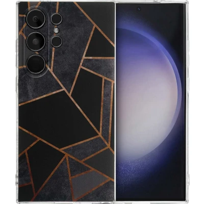 Afbeelding van iMoshion hoesje Geschikt voor Samsung Galaxy S24 Ultra Siliconen Design Meerkleurig / Black Graphic