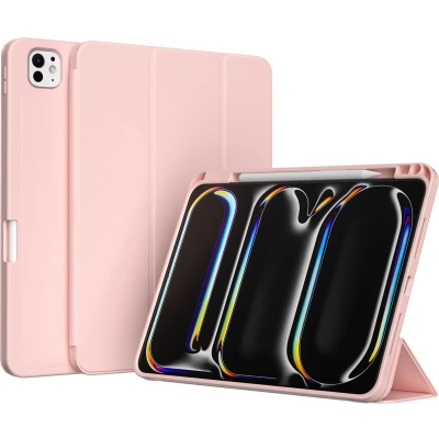 Afbeelding van Accezz Smart Silicone Bookcase voor de Apple iPad Pro 11 (2024) M4 Roze