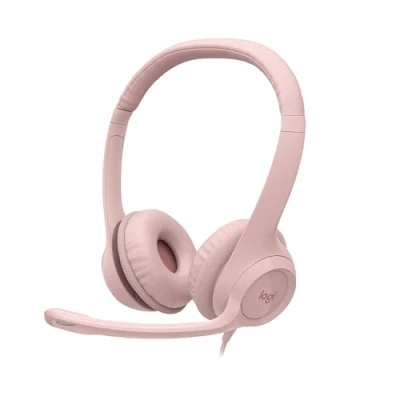 Image de Casque Filaire Logitech H390 Stéréo, Microphone Intégré, Antibruit Rose