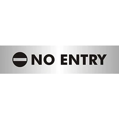 Afbeelding van Seco Bord &quot;No Entry With Pictogram&quot;, 190 mm x 45 2 geborsteld aluminium effect acryl