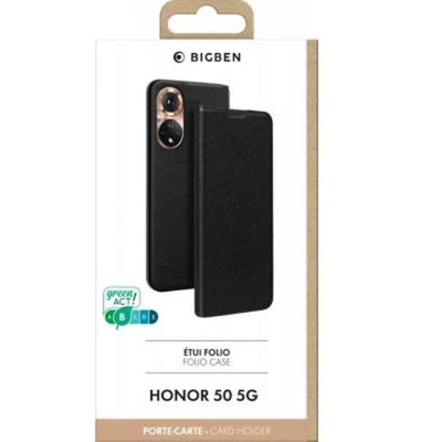 Afbeelding van Bigben Connected, Foliohoes voor Honor 50 5G Folio met kaarthouder en videohouder, Zwart