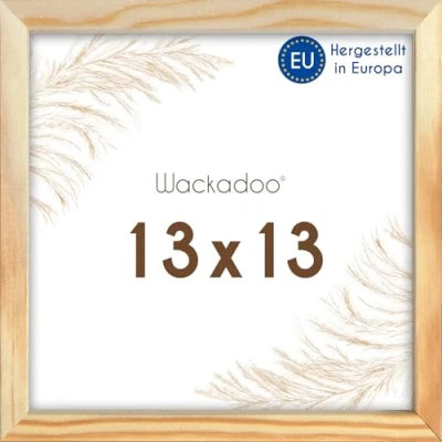 Afbeelding van Wackadoo Vierkante fotolijst van natuurlijk hout 13 x cm met glasplaat