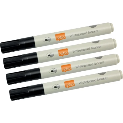 Afbeelding van Nobo Whiteboard Markers met ronde punt 4 stuks Zwart
