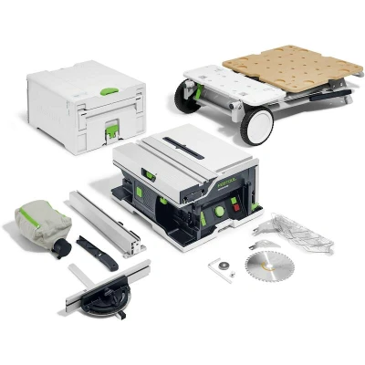 Afbeelding van FESTOOL CSC SYS 50 EBI Basic Set 2x18V accu tafelcirkelzaag met onderstel UG (zonder en lader) 577371