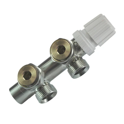 Afbeelding van Riko thermostatisch 3/4 onderblok haaks links geborsteld staal