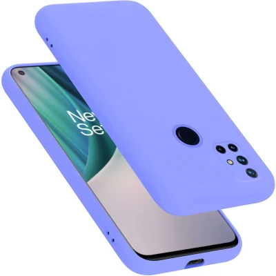Afbeelding van Cadorabo Hoesje compatibel met OnePlus Nord N10 5G van LIQUID LIGHT PURPLE flexibele TPU siliconen beschermhoes