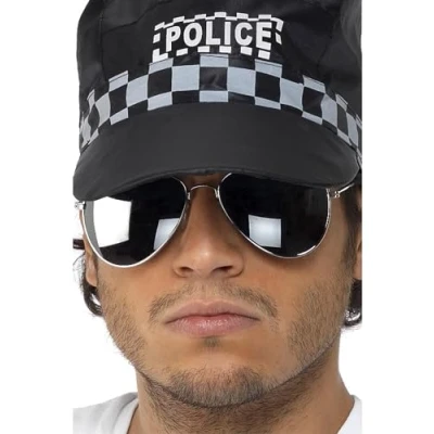 Afbeelding van Dressing Up &amp; Costumes Police Aviator Specs, Silver Mirror