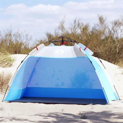 Afbeelding van vidaXL Strandtent 2 persoons waterdicht snelontgrendeling azuurblauw