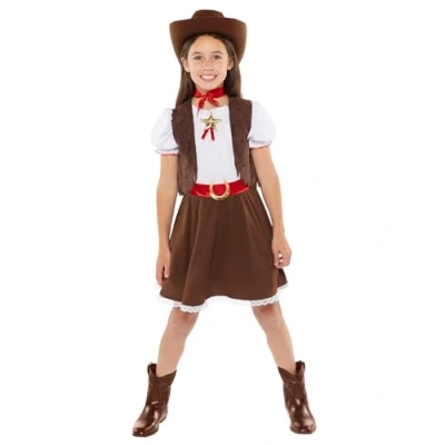 Afbeelding van amscan Fancy Dress 9919003 Cowgirl kostuum voor meisjes, 3 4 jaar