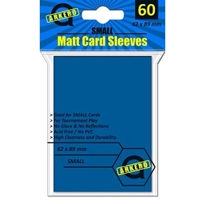 Afbeelding van Arkero G Small Matt Card Sleeves Blue (60 Matte, Blauwe Kaarthoezen) Yu Gi Oh! Grootte