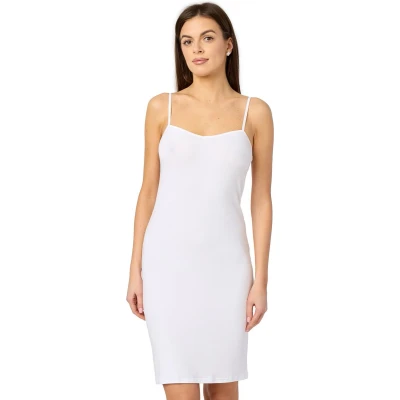 Afbeelding van Merry Style MS MS10 203 UW Dames Onderjurk Nachthemd kort V neck verstelbare Spaghetti bandjes Viscose Wit XL