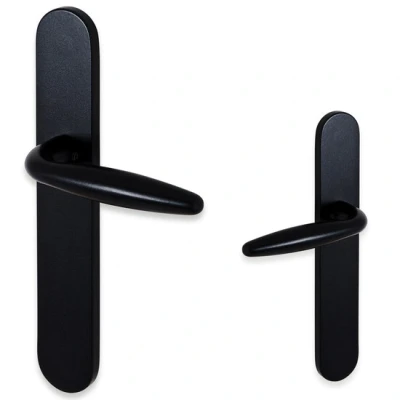 Afbeelding van Sofia deurklink op schild mat zwart complete set