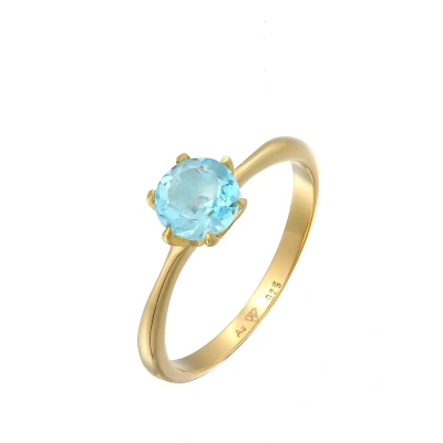 Afbeelding van Elli Solitaire Basic Ring goldcoloured, Dames, Maat: 52, Gold coloured