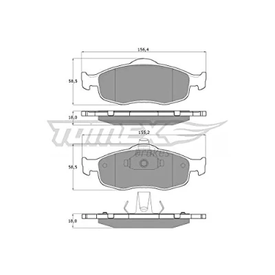 Afbeelding van TOMEX brakes TX 11 19 Remblokkenset Vooras FORD: MONDEO 2, 1, SCORPIO 1