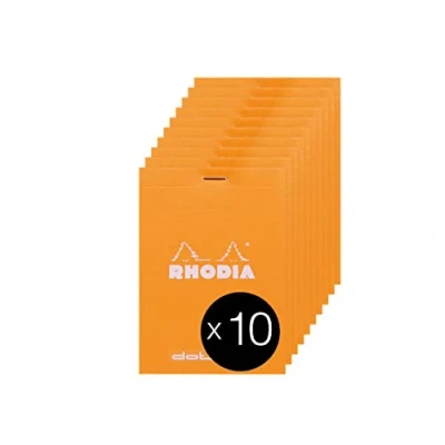 Afbeelding van RHODIA 12558C notitieblok, geklemd, dotpad nr. 12, oranje 8,5 x 12 cm, gestippeld, 80 vellen afneembaar, helder papier, g, omslag van gecoate kaart, 10 stuks