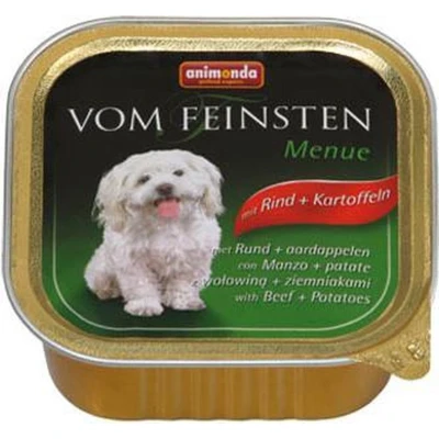 Afbeelding van voordeelverpakking 44x150g met rundvlees &amp; aardappelen animonda vom Feinsten Adult nat hondenvoer