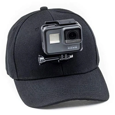 Afbeelding van Digicharge Baseballpet met actiecamera, compatibel GoPro Max Hero Akaso Dragon Touch Apexcam Crosstour Campark Fitfort Apeman Camkong Victure Kitvision Cam zwart