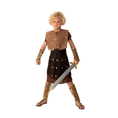 Afbeelding van Bristol Novelty Warriorkostuum voor kinderen, maat S, CC668, bruin, 3 4 jaar