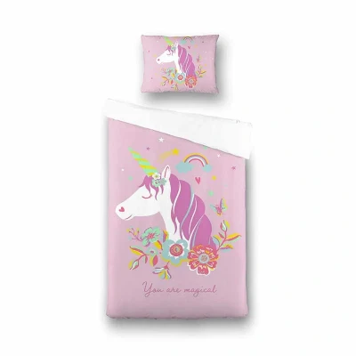 Afbeelding van Pink Unicorn Dekbedovertrek Dekbed Discounter.nl