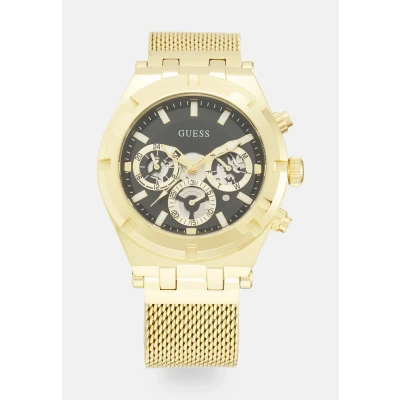 Afbeelding van Guess Continental Chronograaf goldcoloured/black sunray, Heren, Maat: One Size, Gold coloured/black sunray