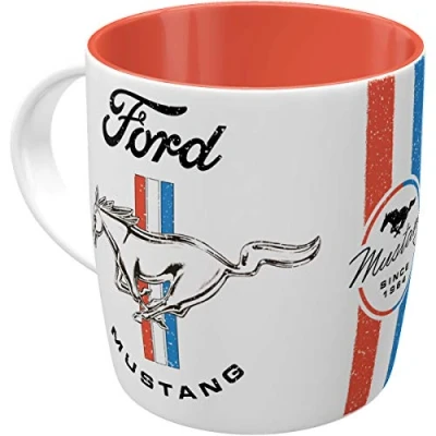 Afbeelding van Ford Mustang Horse &amp; Stripes Logo​. Koffiebeker.