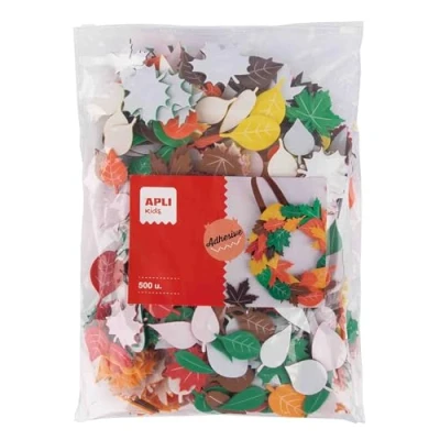 Afbeelding van APLI Kids 19365 500 stuks 3 5 cm vellen van EVA schuim, zelfklevend, in verschillende kleuren