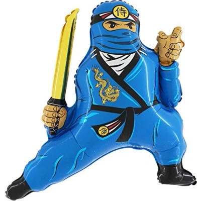 Afbeelding van grabo Opblaasbare Ninja ballon, blauw, ca. 60 x 70 cm