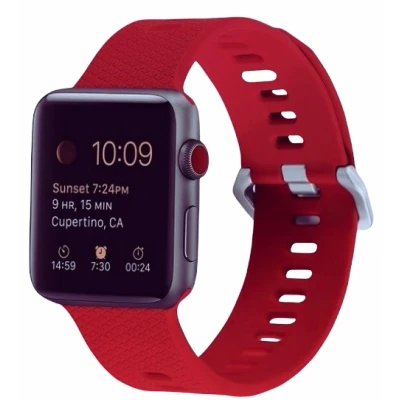 Afbeelding van Apple Watch Siliconen bandje met motief Rood Geschikt voor 38mm / 40mm 41mm