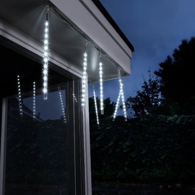 Afbeelding van IJspegelverlichting 2 meter 6 ijspegels koel wit met druppel effect