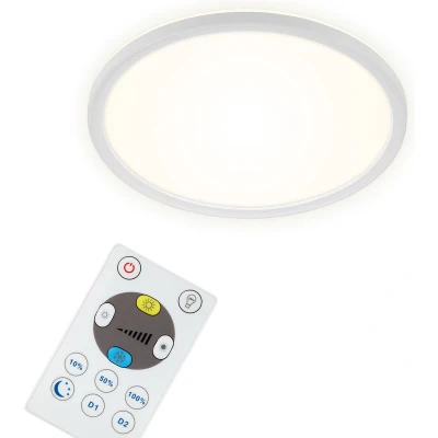 Afbeelding van Briloner SLIM LED paneel plafondlamp dimbaar met achtergrondverlichting incl. afstandsbediening 18 Watt 2400 lumen wit