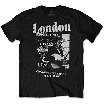 Afbeelding van Bob Dylan Scraps Heren T shirt M Zwart