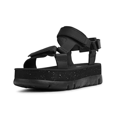 Afbeelding van Camper Oruga UP Sandalen met plateauzool, Dames, Maat: 42, Black Leer