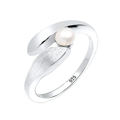 Afbeelding van Elli Dames Ring Wikkel Zoetwater Gekweekte Parel in 925 Sterling Zilver