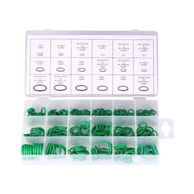 Afbeelding van 18 maten rubberen O ring afdichtingsgereedschap voor airconditioning, HNBR afdichtingsset auto, autoreparatie, 270 stuks, groen