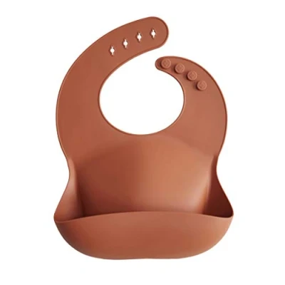Afbeelding van Mushie Siliconen bib slabbetje clay