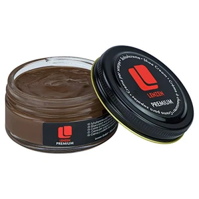 Afbeelding van Lenzen Premium schoencrème, voedende crème voor glad en generfd leer, Bruin