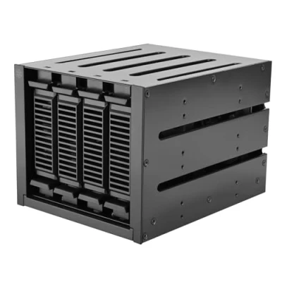 Afbeelding van SilverStone Technology SST FS304B V, 3 sleuven voor 5,25 inch apparaten naar vier 3,5 12G / SATA 6 Gbit/s hot swappable kooi met ondersteuning van 9,5 mm Slim ODD