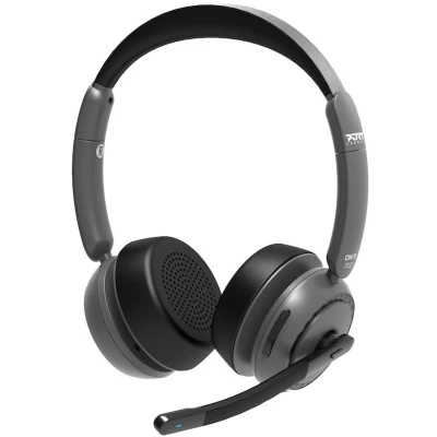 Afbeelding van Port Designs 912003 hoofdtelefoon/headset Bedraad en draadloos Hoofdband Kantoor/callcenter Bluetooth Oplaadhouder Zwart