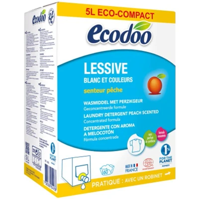 Afbeelding van Ecodoo Vloeibaar Wasmiddel Geconcentreerd Perzik 5L Bag in Box