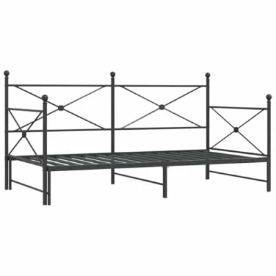 Afbeelding van vidaXL Slaapbank onderschuifbed zonder matras 107x203 cm staal zwart