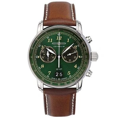Afbeelding van Zeppelin GRAF Chronograaf, Heren, Maat: One Size, Green, light brown
