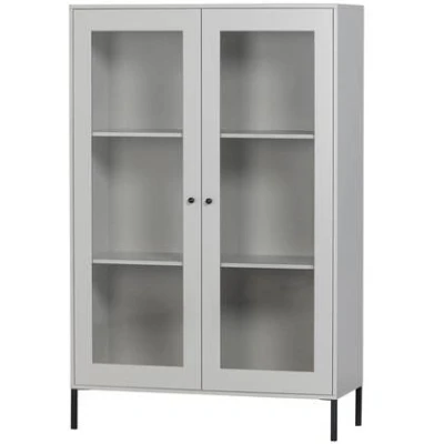 Afbeelding van WOOOD Xam Vitrinekast Grenen Wolkengrijs 155x100x40