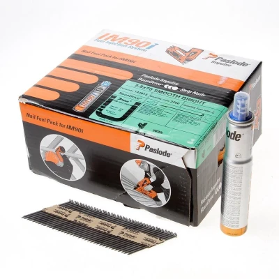 Afbeelding van Paslode stripspijker glad blank 2.8 x 63mm inclusief gas IM90 doos met 3750 spijkers