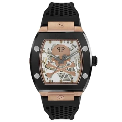 Afbeelding van Philipp Plein The $Keleton PWBAA0121 Horloge Siliconen Zwart Ø 44 mm