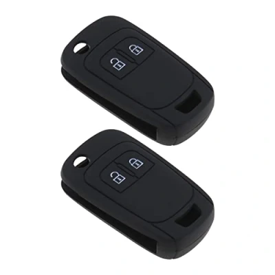 Afbeelding van eMagTech 2 stuks siliconen beschermhoes voor autosleutels met knoppen, compatibel Opel Chevrolet, zwart