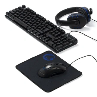 Afbeelding van Gaming set Nedis (RGB muis, RGB toetsenbord, Muismat, Headset, Blauw/zwart)