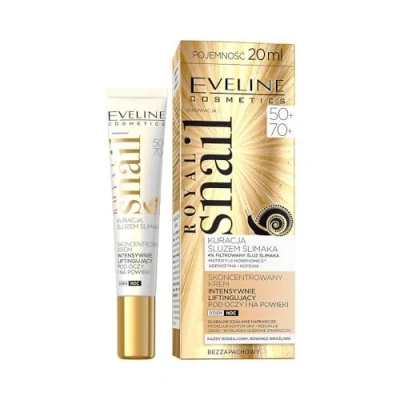 Afbeelding van Eveline Royal Snail 50+/70+ Cochlear Slime Therapy Concentrated Intensive Lifting Cream Under Eyes And Eyelids On Day At Night 20Ml