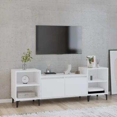Afbeelding van Tv meubel 160x35x55 cm bewerkt hout wit