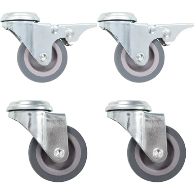 Afbeelding van vidaXL 24 st Zwenkwielen met boutgaten 50 mm